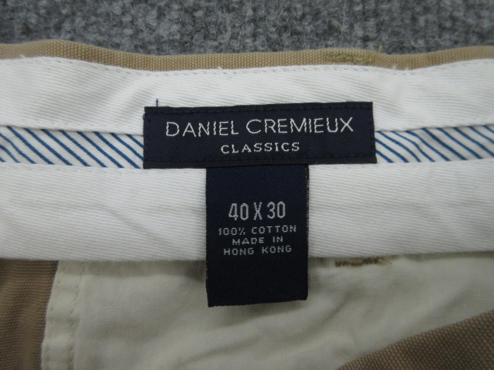 Daniel Cremieux Pants Mens 40×30 (Hem’d 40×28) Brit Khaki Vence Chino Flat Front