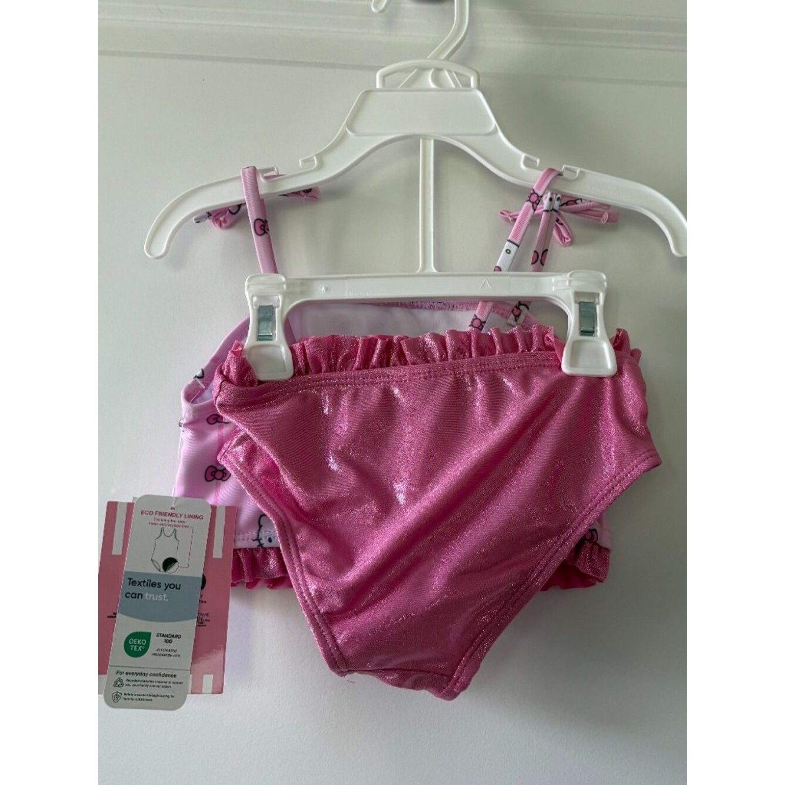 Hello Kitty Character Toddler Girl Shimmer Tankini Two-Piece Swimsuit Size 2T