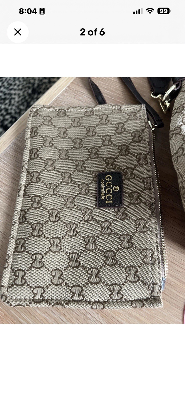 Canvas Monogram Stripe Tote Medium Detachable Strap & Pouch