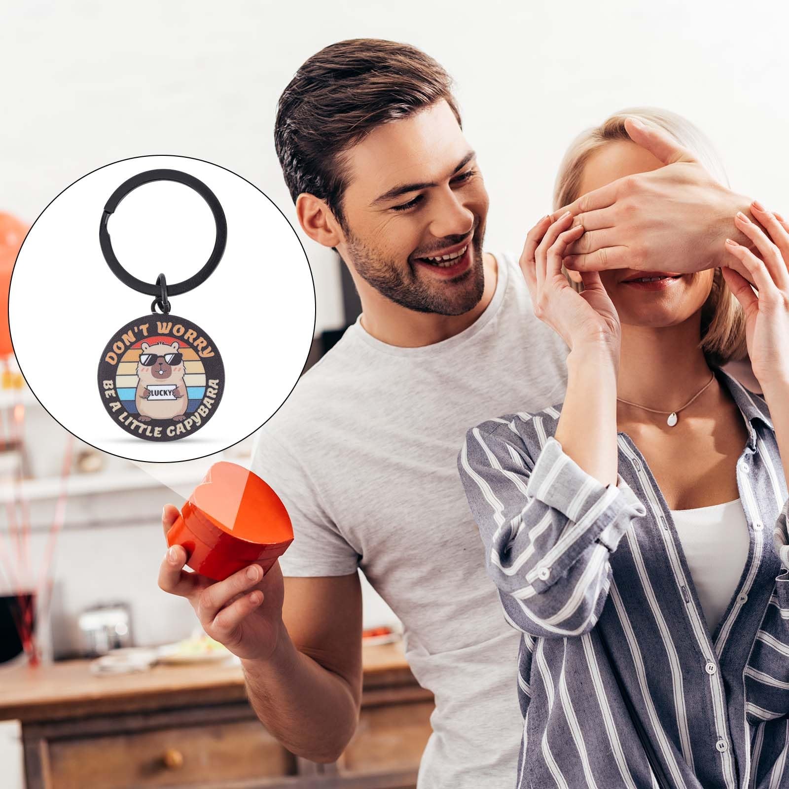 Mikovivi Multicolored Keychain, Stainless Steel & Iron, Medium Size, Fun