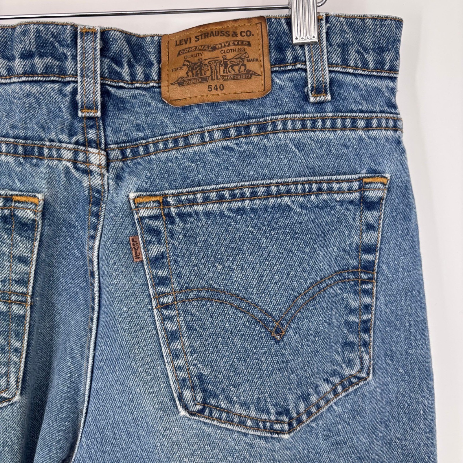 Vtg Levis 540 Jeans Mens 32×31 (Tagged 34×32) Blue Brown Tab 90s
