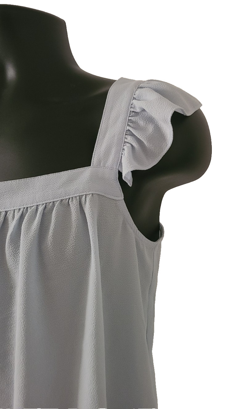 MICHAEL KORS Womens Top SIZE S Light Blue Square Neck Polyester Elastane