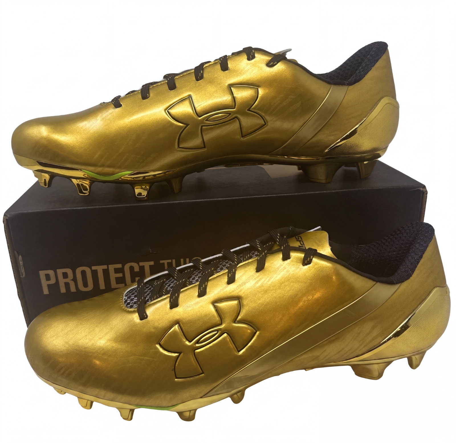 Under Armour UA Speedform Spotlight LE Football Cleats Gold Black Mens 12.5