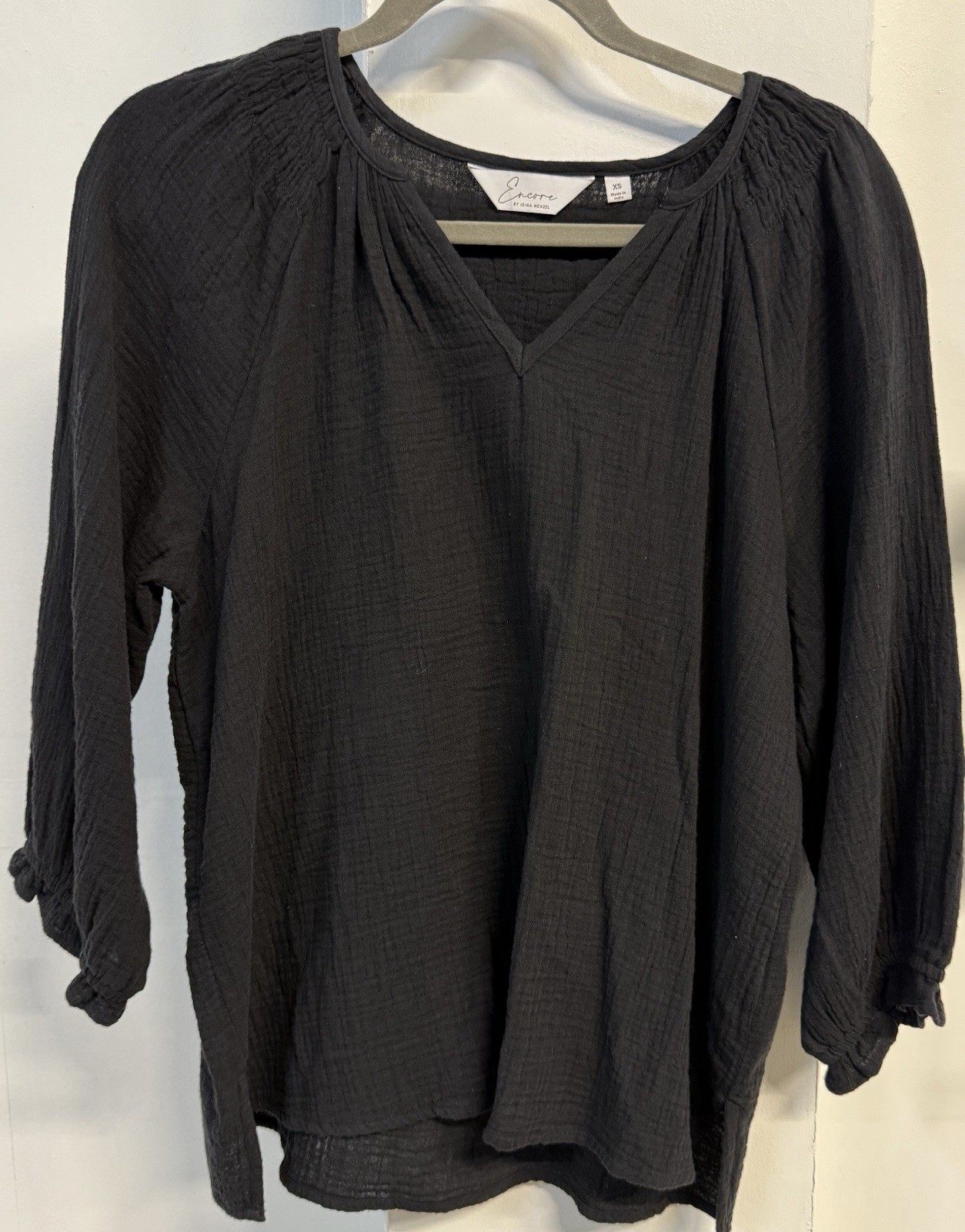 #115 Encore by Idina Menzel Double Gauze Soft Sleeve Blouse Size XS