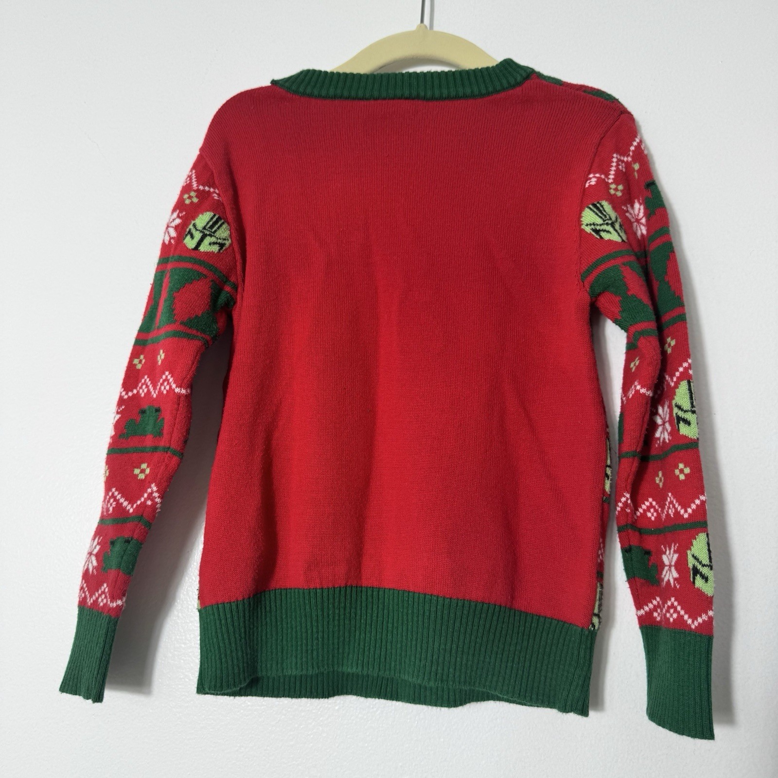 Star Wars Baby Yoda “I Was Cute All Year” Green-Red Christmas Sweater-3T