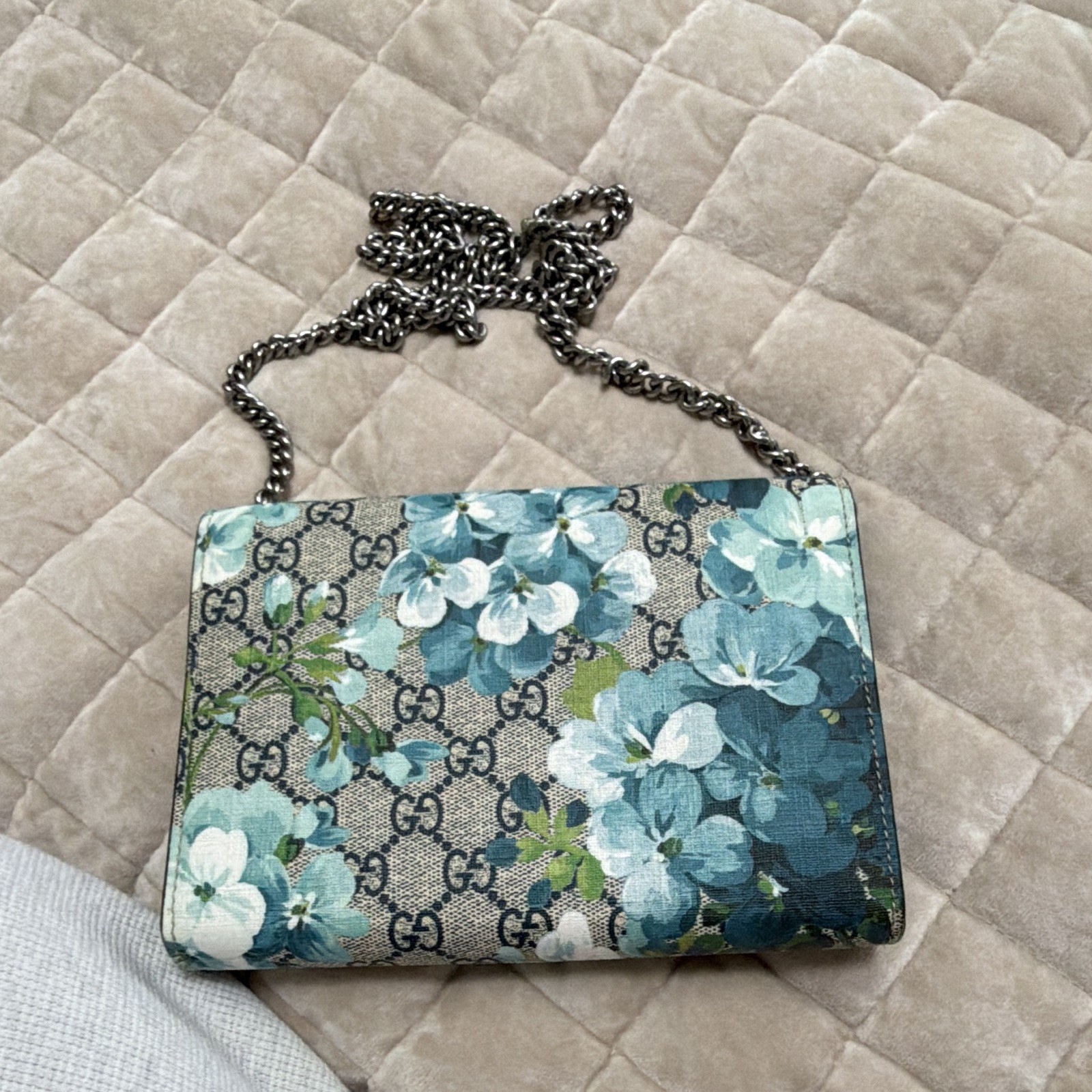 Gucci GG Blooms Floral Chain Strap Small Crossbody Bag w/ Detachable Strap