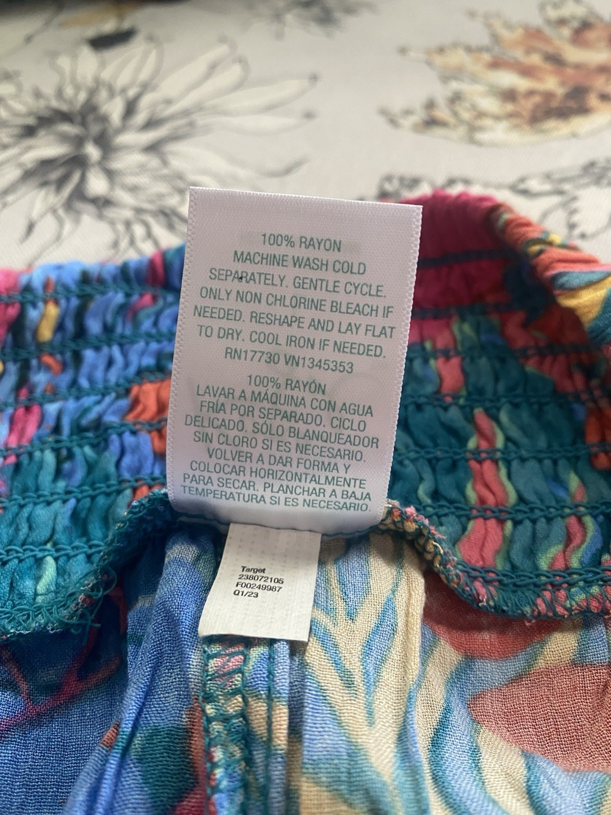 Kona Sol Light Flowy Boho Pants, Cover Up, Beach, Pool, Tropical, Size L