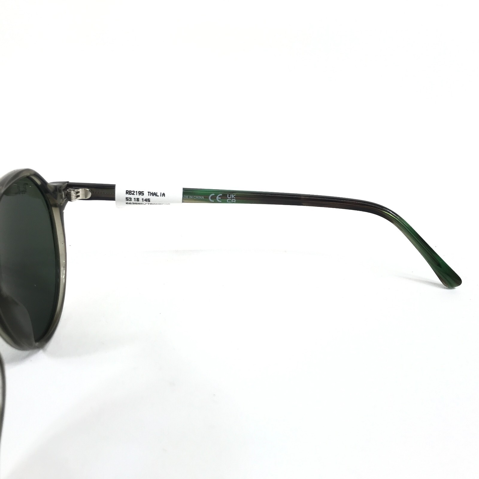 Ray-Ban Sunglasses RB2195 THALIA 6635/5C Transparent Green w/ Grey Mirror 53 mm