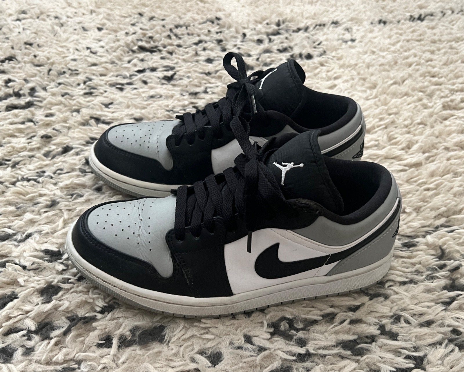 Nike Air Jordan 1 Low Shadow Toe Light Smoke Grey Black Men’s Size 7.5 Sneakers