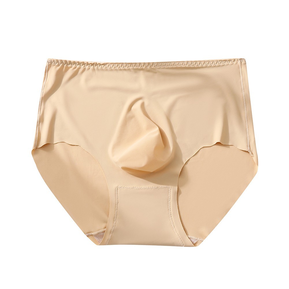 Soft Seamless Men’s Underwear Ice Silk Briefs with 3D Bulge Pouch Support
