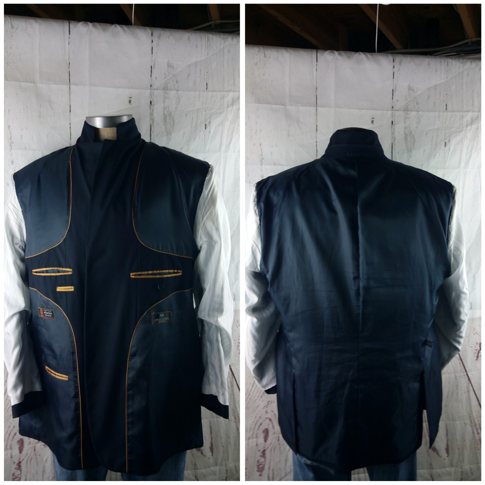 Circo La Moda 48R 3 Button Navy Blue Suit Jacket Blazer