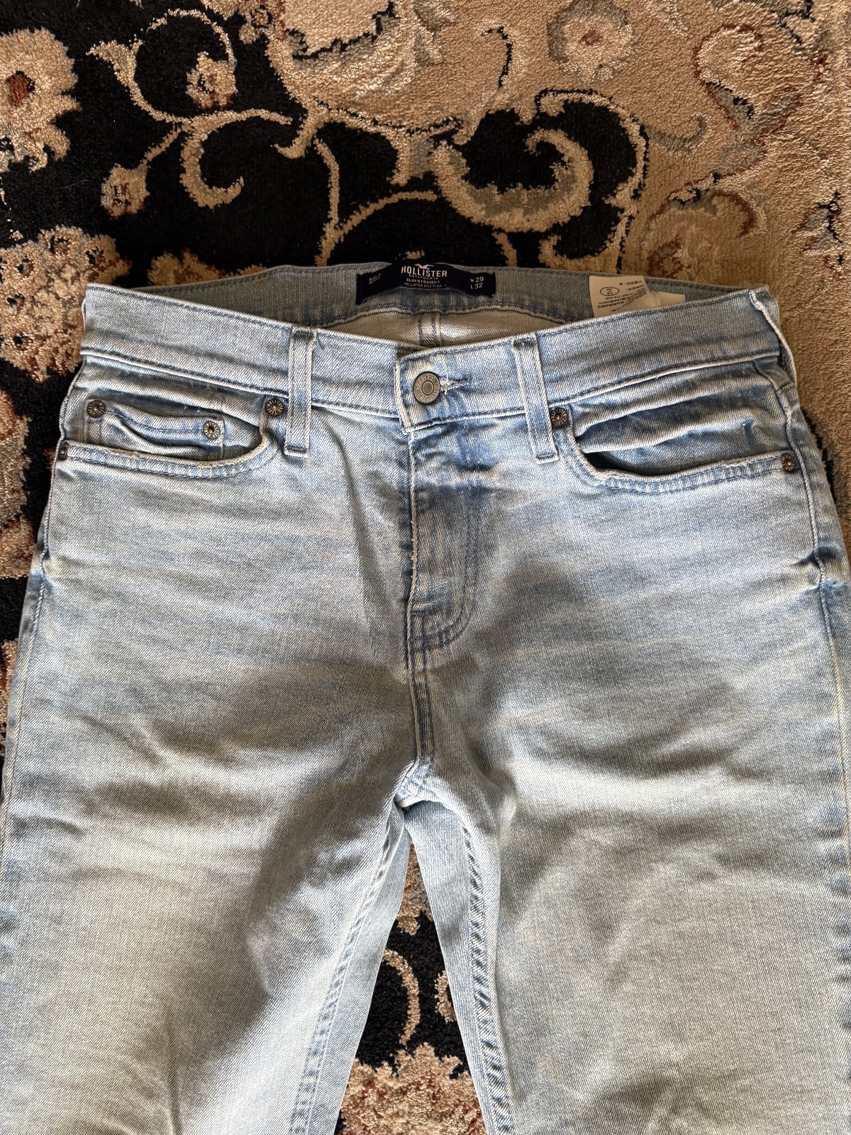 Hollister, Light Wash Slim Straight Jeans, BRIGHT LIGHT WASH, 29 X 32