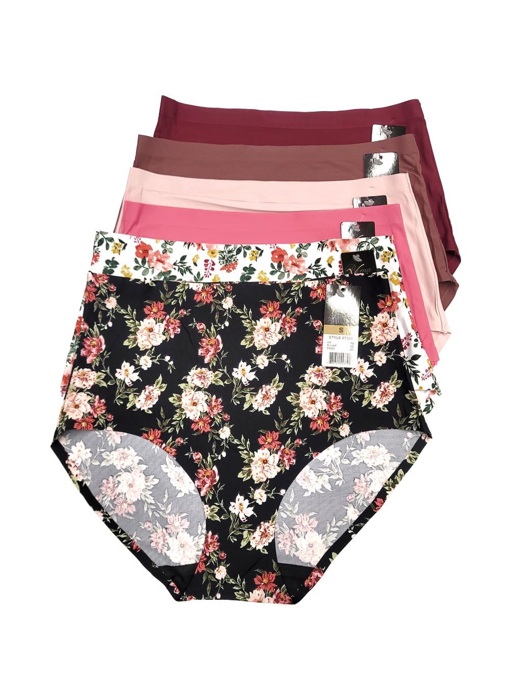 Women High Waist Flower Soft Polyamide Laser Cut No show Seamless Brief Panties