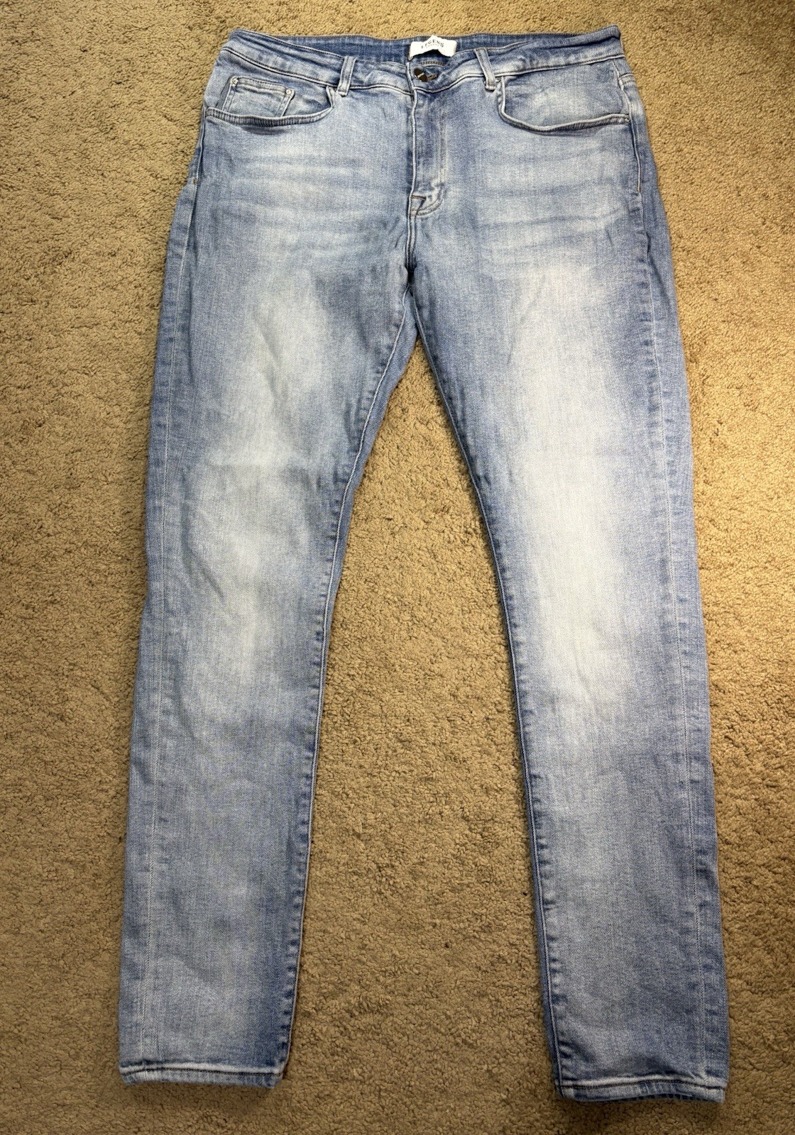 Legend London Skinny Fit Jean Men 36×34 Blue Denim Mid Rise