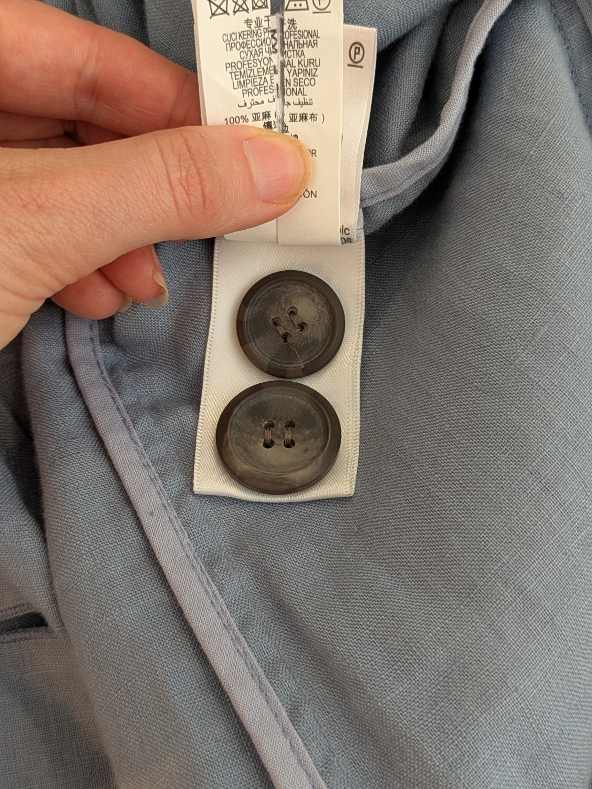Marks & Spencer Linen Unstructured Mid Length Duster Jacket UK 14 Blue Belted