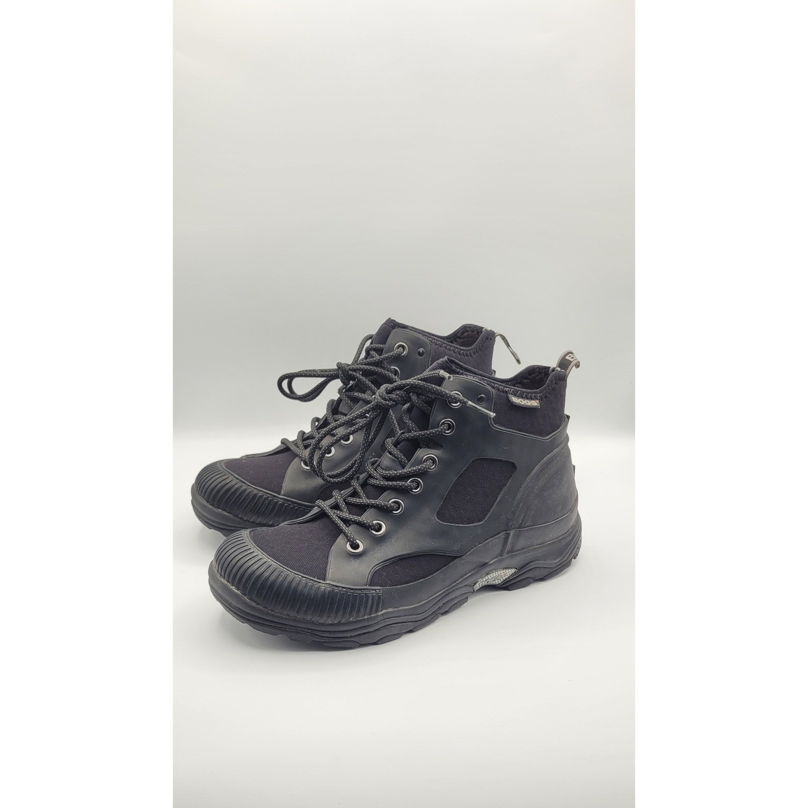 Bogs Jamison Waterproof Boots Mens 11 Black Rubber Neoprene Lace Up Hiking