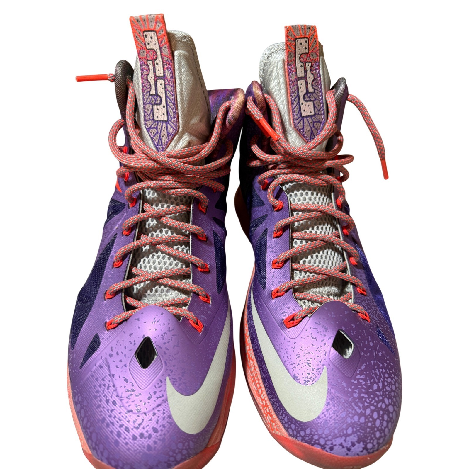 Nike LeBron X All-Star Area 72 Laser Purple Total Crimson 583108-500 Mens 12