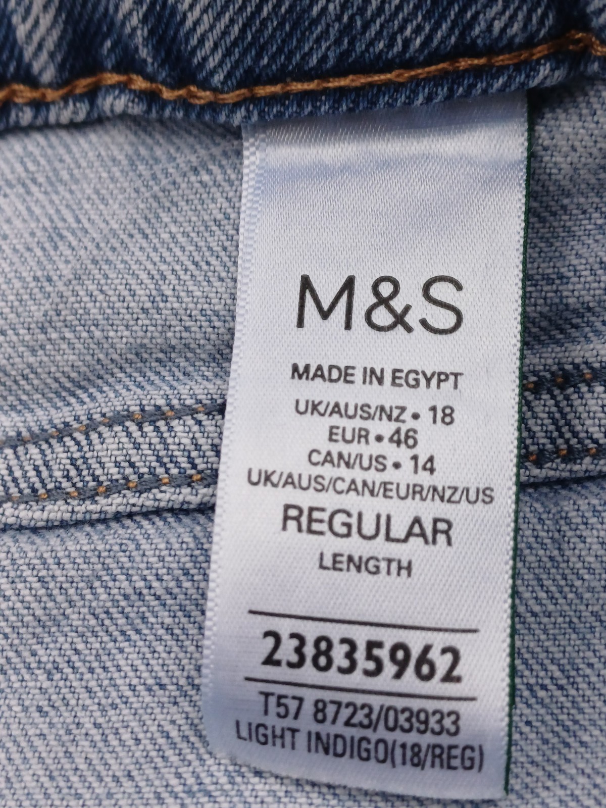 M&S Carrot Leg Jeans UK 18 Regular Light Indigo Ankle Grazing With Stretch