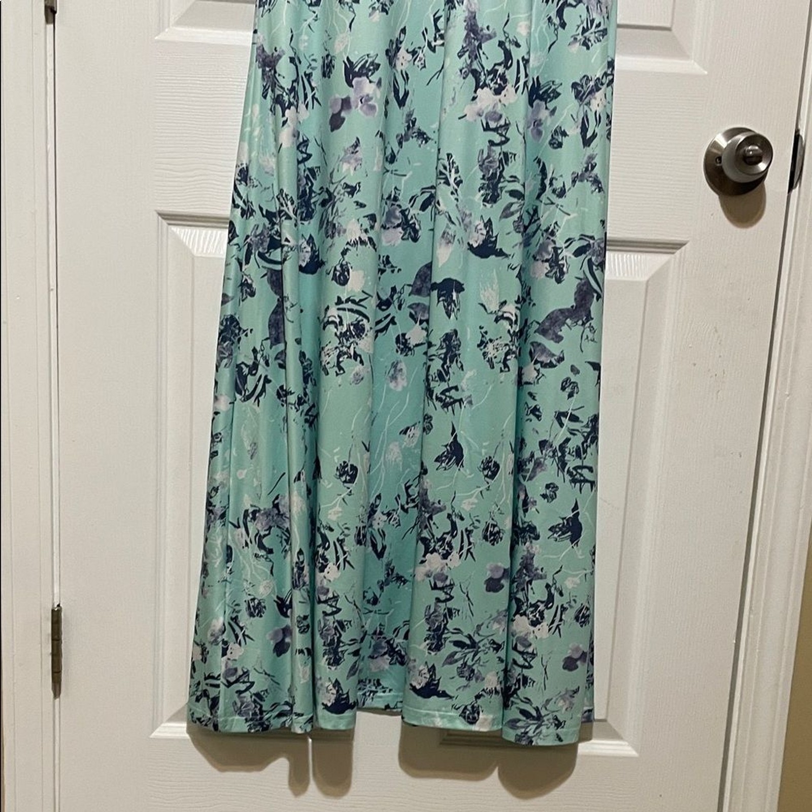 Romantic Malachite Green Floral Midi Dress Flutter Sleeve Size XL