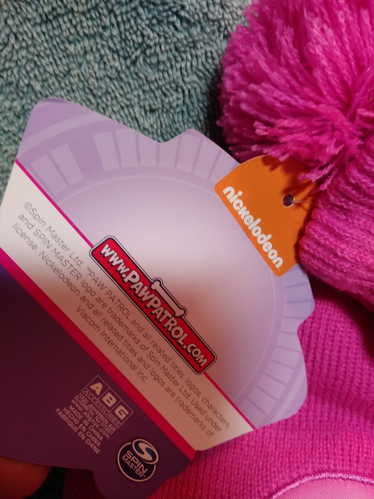 NICKELODEON KNIT HAT AND MITTEN SET HOT PINK ONE SIZE NEW Paw Patrol Small Kids