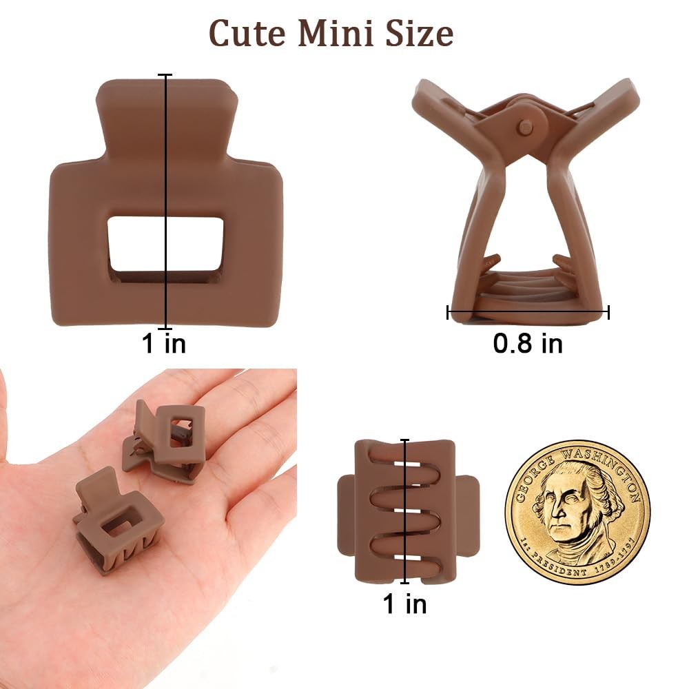 10Pcs Small Hair Clips 1 Count (Pack of 10), Black and Neutral Colors Matte