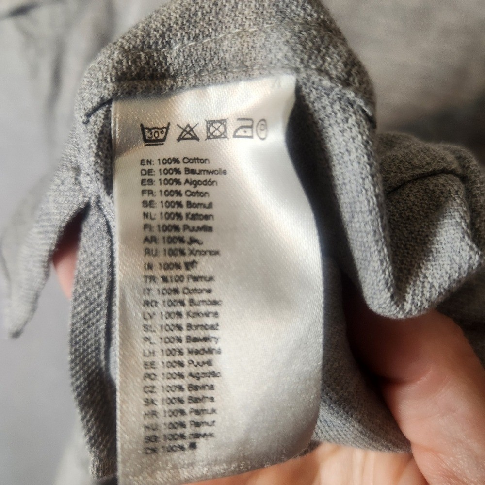 Eton Contemporary Fit Jersey Shirt Men’s Large Gray Long Sleeve Button Down