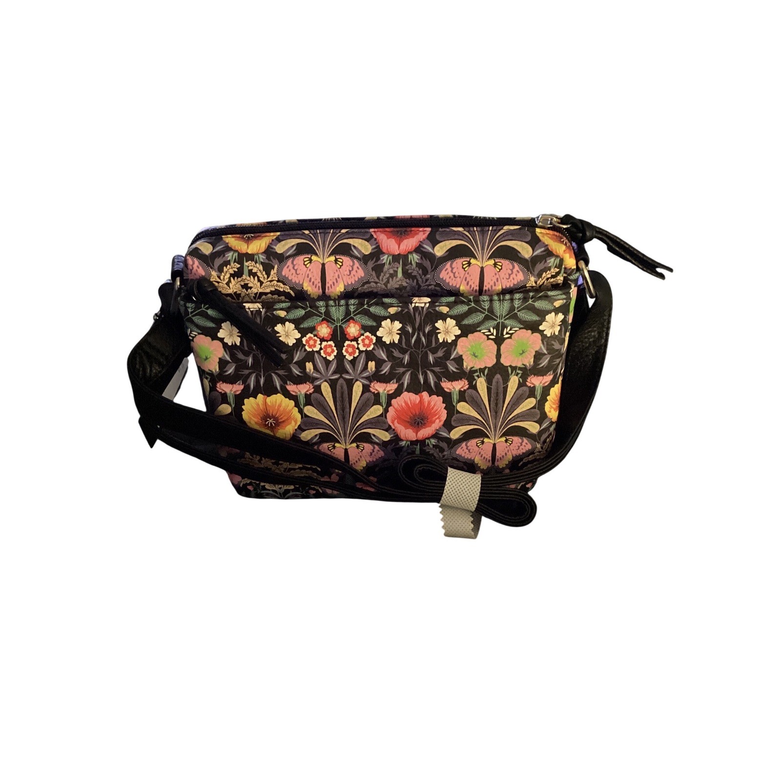 Bueno Collection Black Botanical Butterfly Floral Crossbody Bag NWT