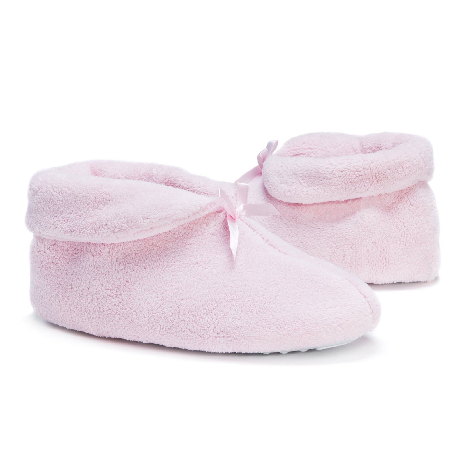 MUK LUKS Women’s Terry Cuff Slipper Booties Medium Pink