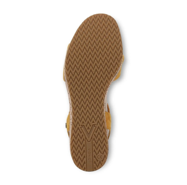 Vionic’s Darla Espadrille Wedge Sandal, Amber Yellow Suede