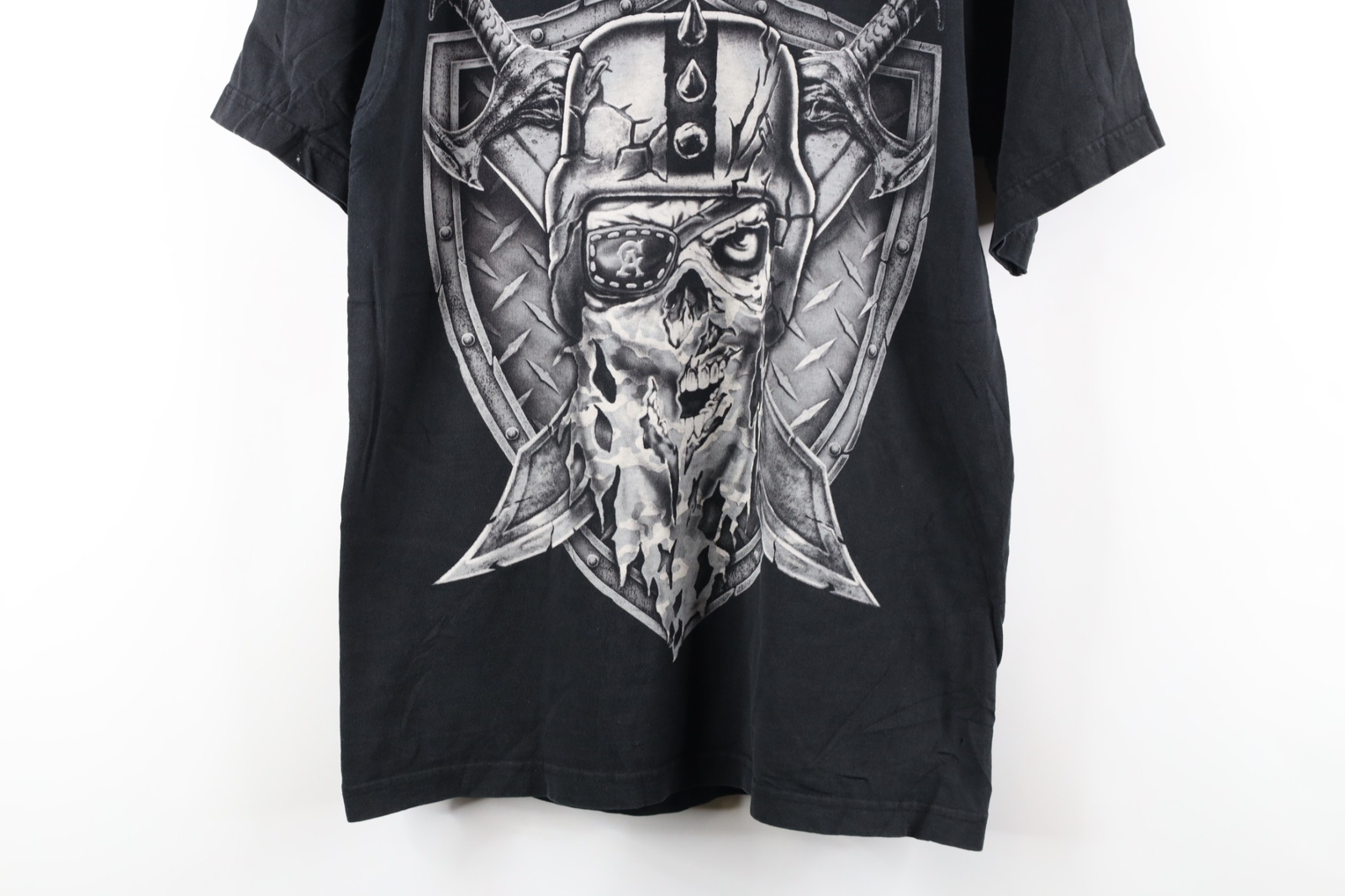 Vtg 90s Streetwear Mens Medium Faded Skull Sword Cali Rider Motorcycle T-Shirt