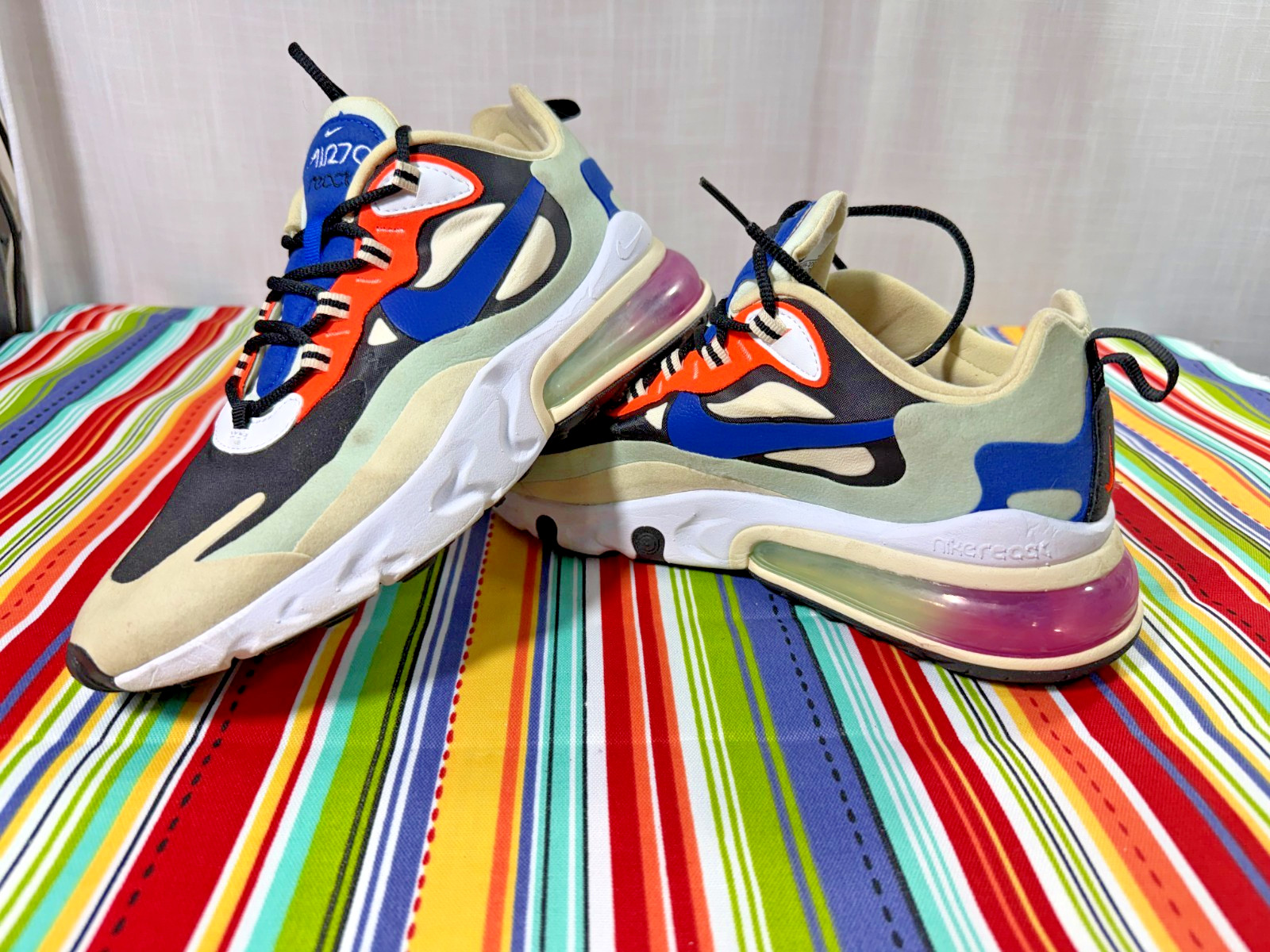 Nike Air Max 270 React Fossil Black Blue Beige Sneaker – Sz.8 – CI3899-200