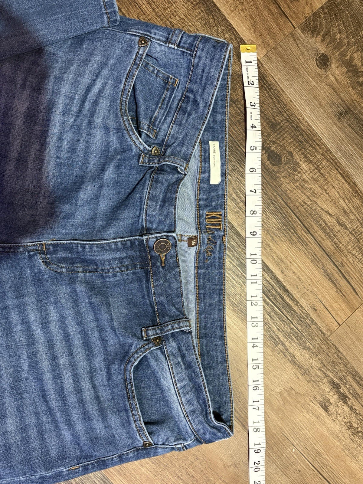Kut From The Kloth Carrie Boyfriend Jeans Women Size 16 Medium Wash Straight Leg