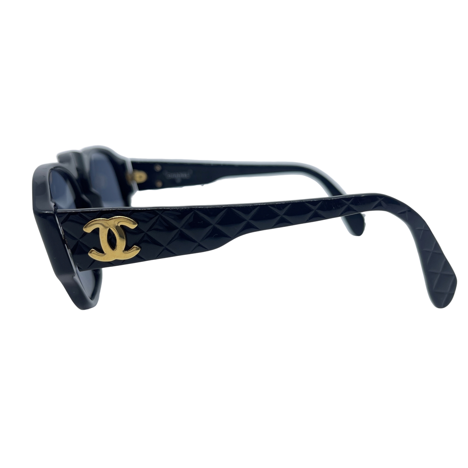 Authentic CHANEL Gold CC 0005 Sunglasses Black Jelly/Plastic #36635014