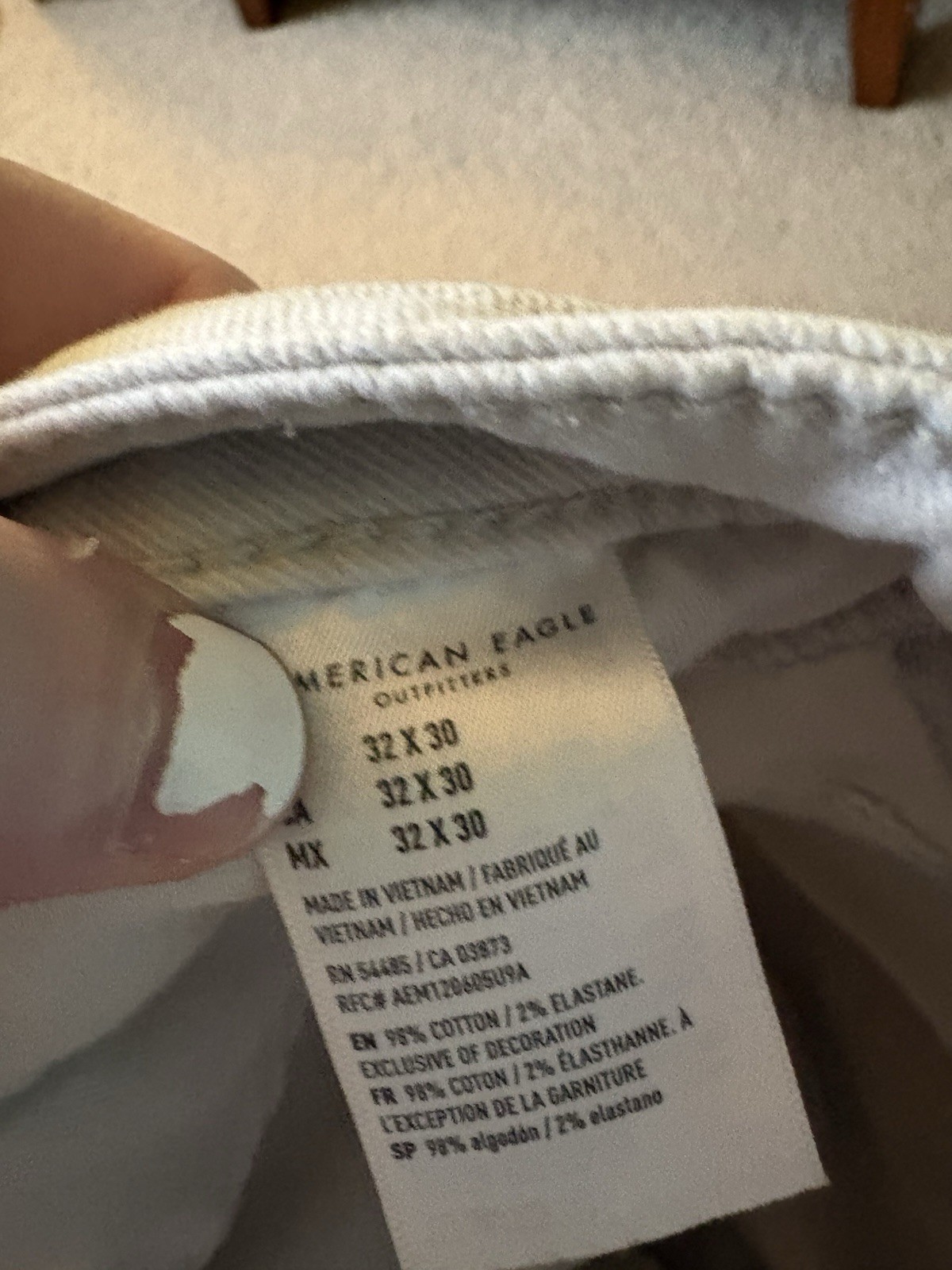American Eagle Two Jean Combo, 32 Waist 30 Length, Blue Jeans, And Ripped Beige