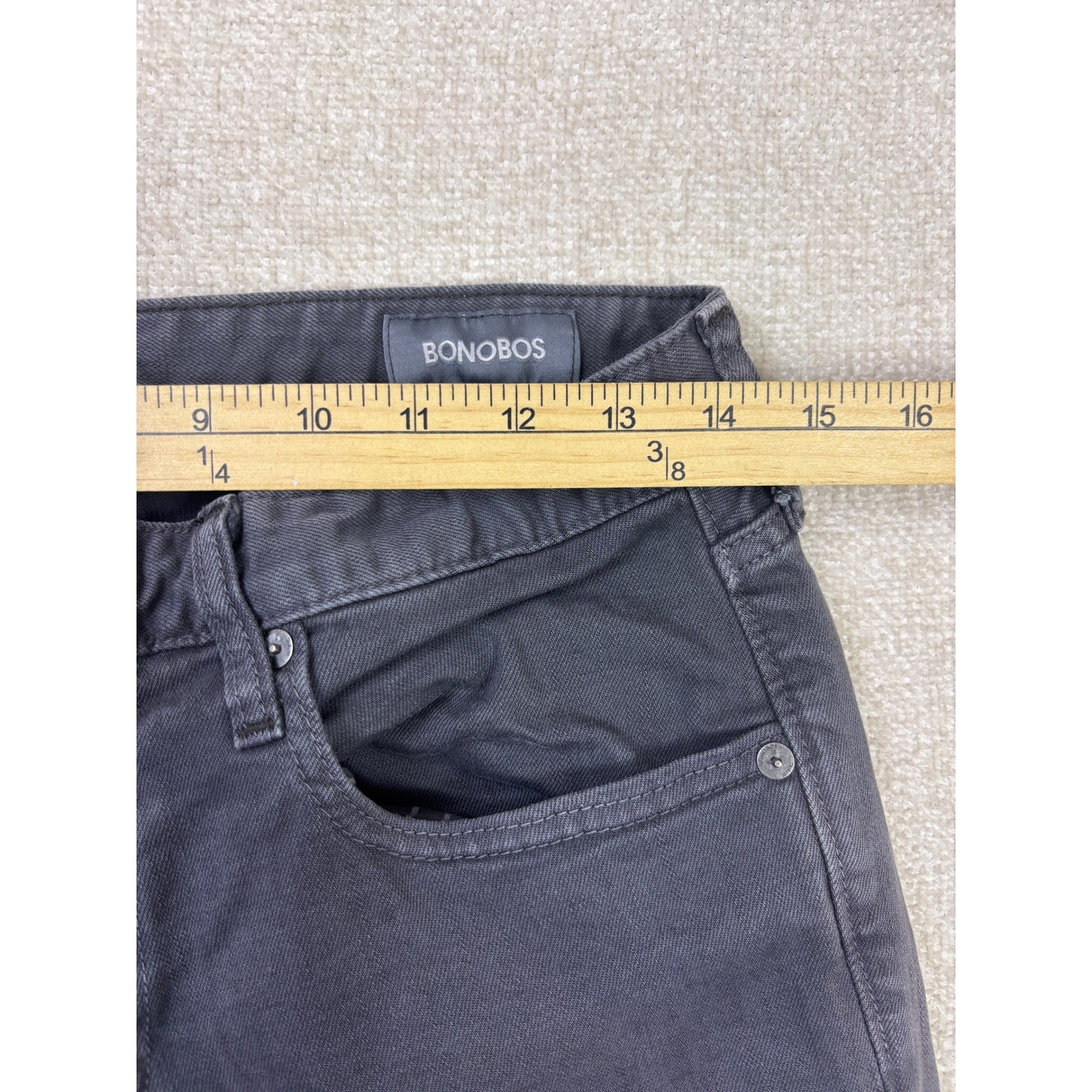 Bonobos Mens Slim Straight Five Pocket Pants Charcoal Gray Size 30/32 Stretch