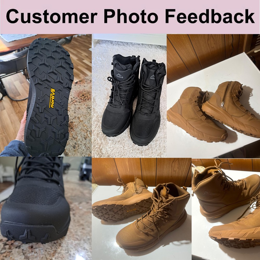 Men’s Military Tactical Boots Lightweight Side Zipper Motorcycle Boots-Black