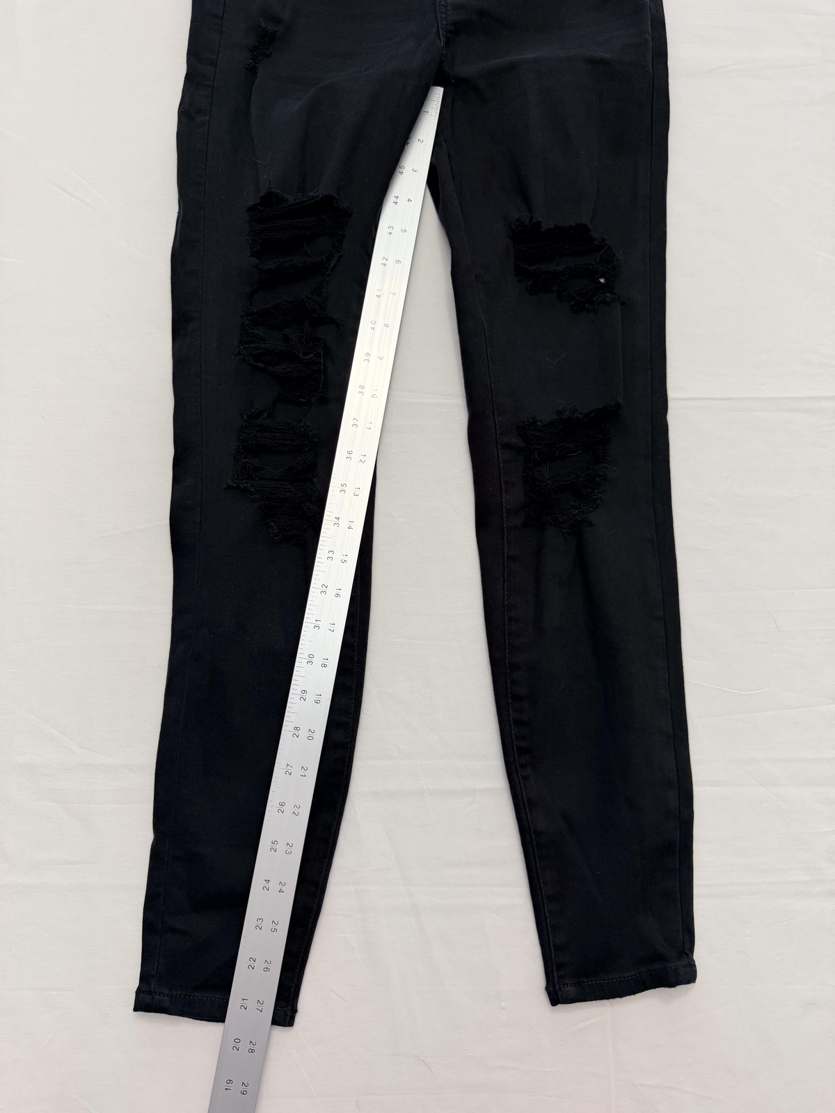 American Eagle Outfitters Jegging Jeans Womens 4 Black Hi-Rise Distressed 27×29
