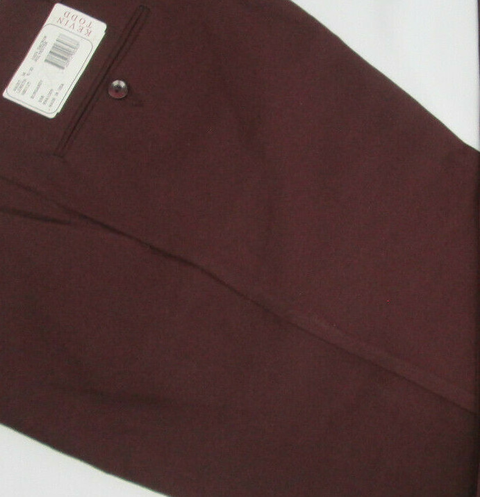 Mens pants flat front burgandy 26 27 28 29 30 31 32 33 34 36 NEW Made in USA