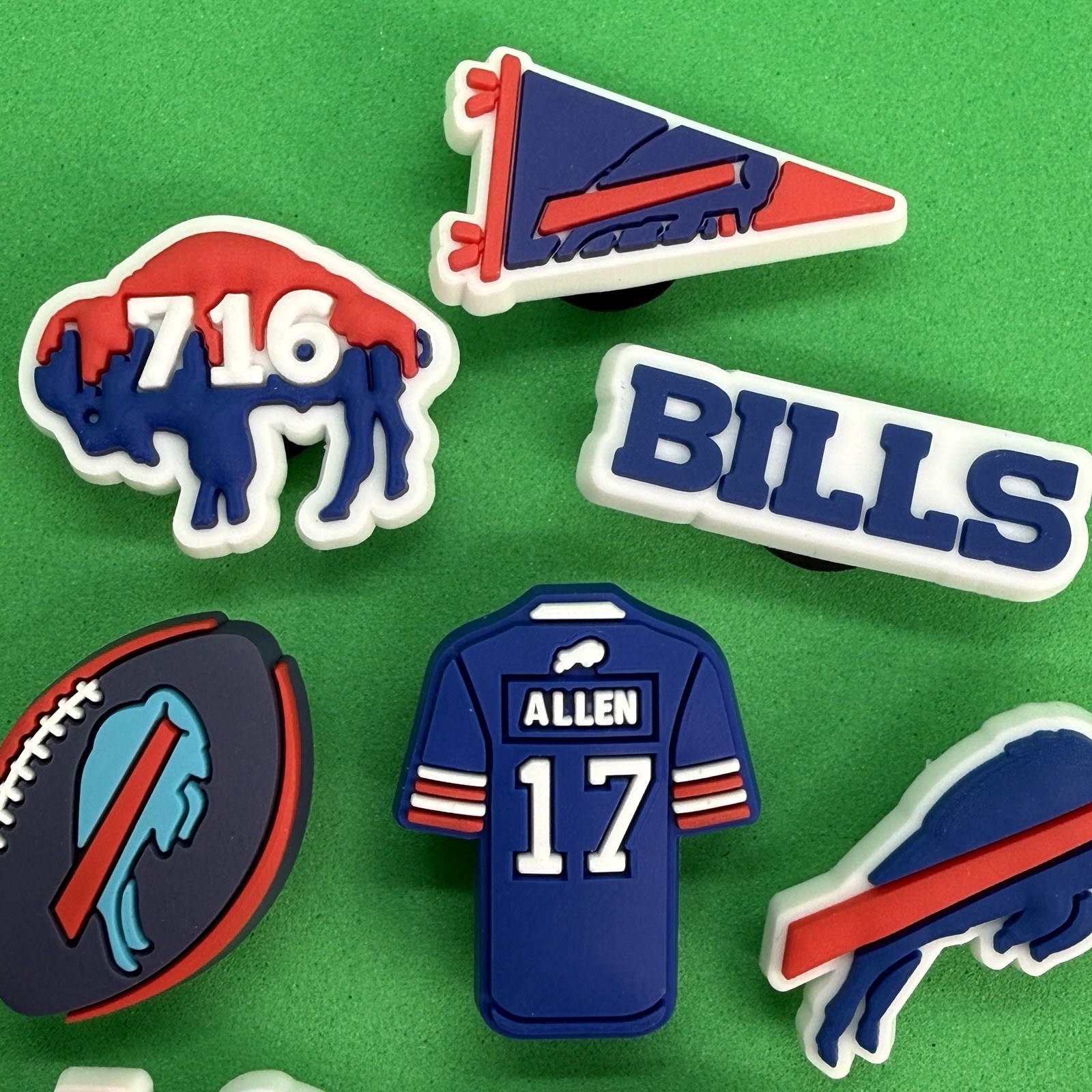 12-Pack Buffalo Bills Shoe Charms Mafia NFL Josh Allen Helmet Fan Charm