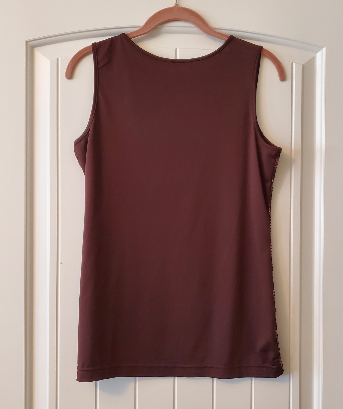 WOMENS SEQUIN BROWN BLOUSE in SIZE MEDIUM by ELEMENTZ-SLEEVELESS