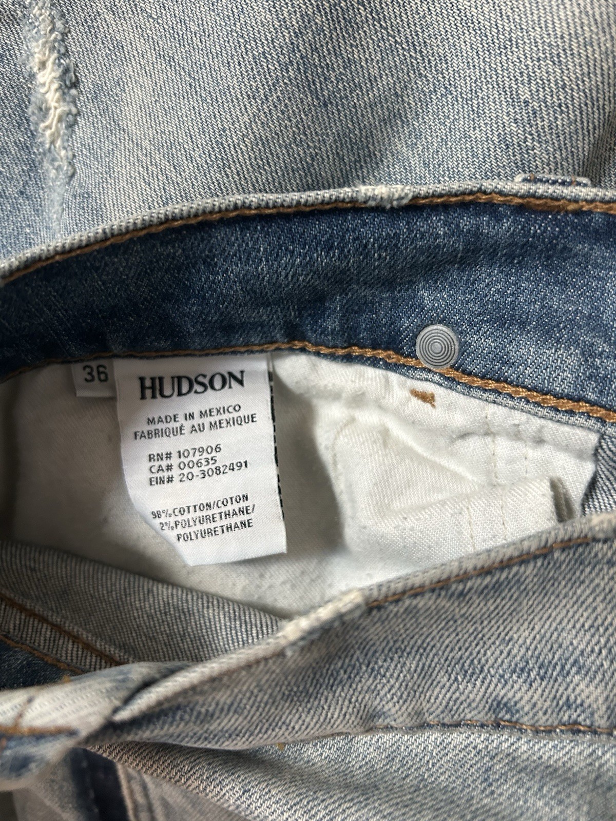 Hudson Men’s Jeans Distressed 36