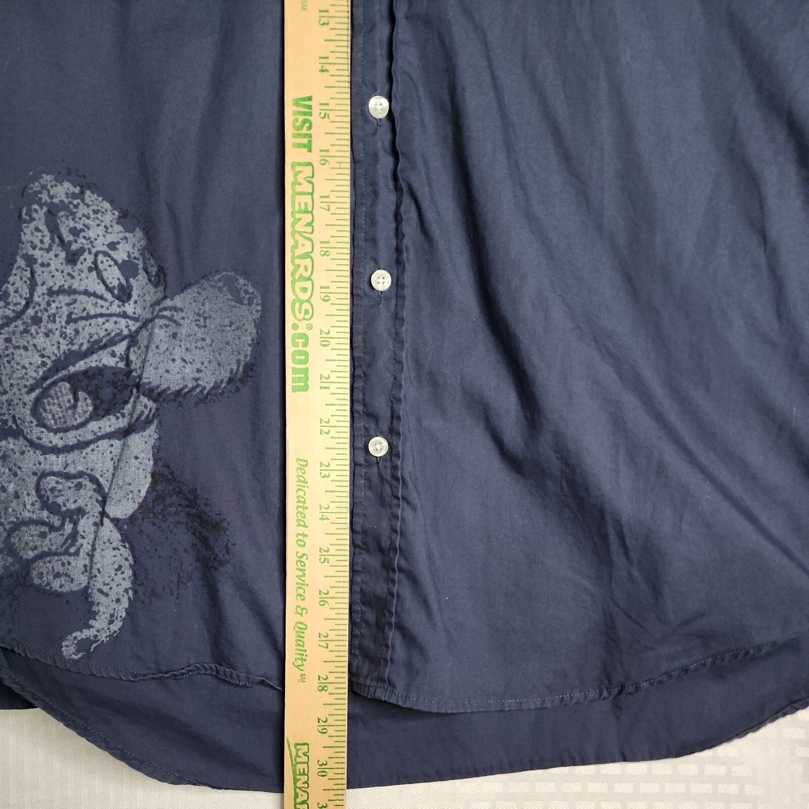 Disney Grumpy Button Up Shirt XL Blue Long Sleeve Grumpy Dwarf Snow White