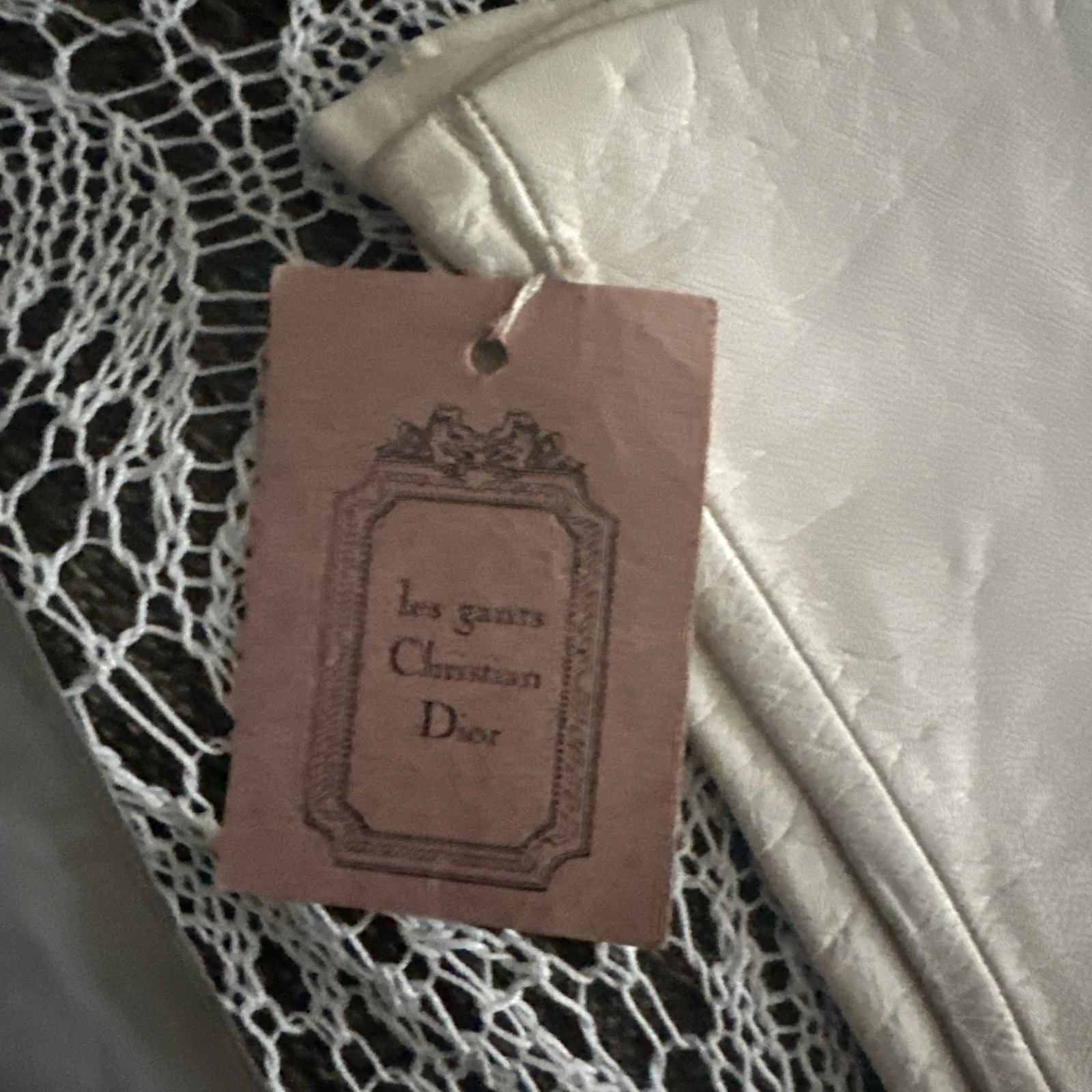 Vtg Christian Dior Lined White Leather Gloves 12” Made In France Size 7-1/4 NOS