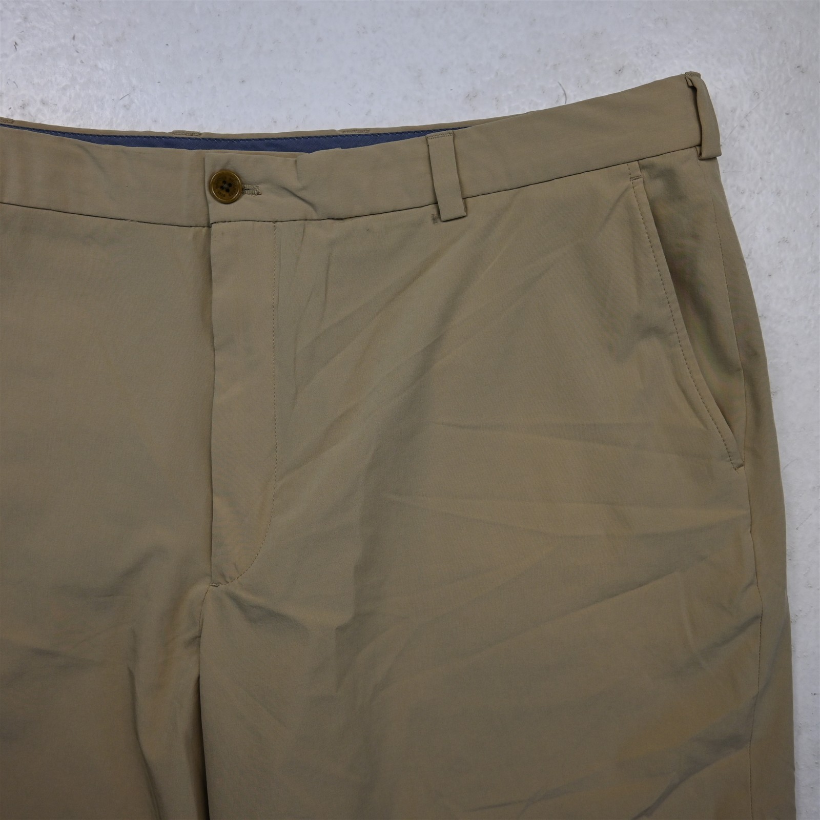 Brooks Brothers 42×8.75″ Khaki Performance Flat Front Dress Mens Shorts
