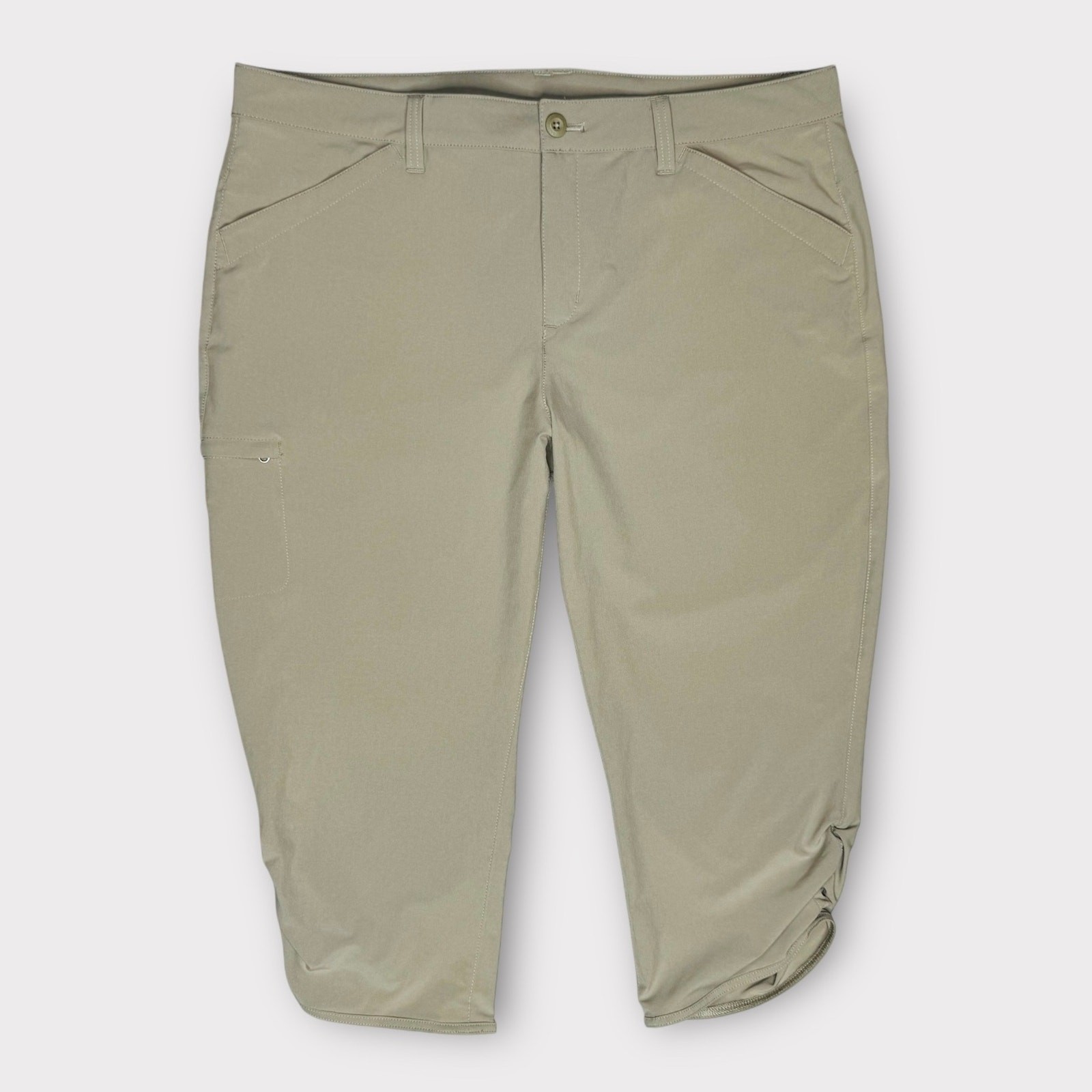 NWOT Eddie Bauer Rainier Hiking 21″ Capri Pants Womens 16 Tan Nylon Blend