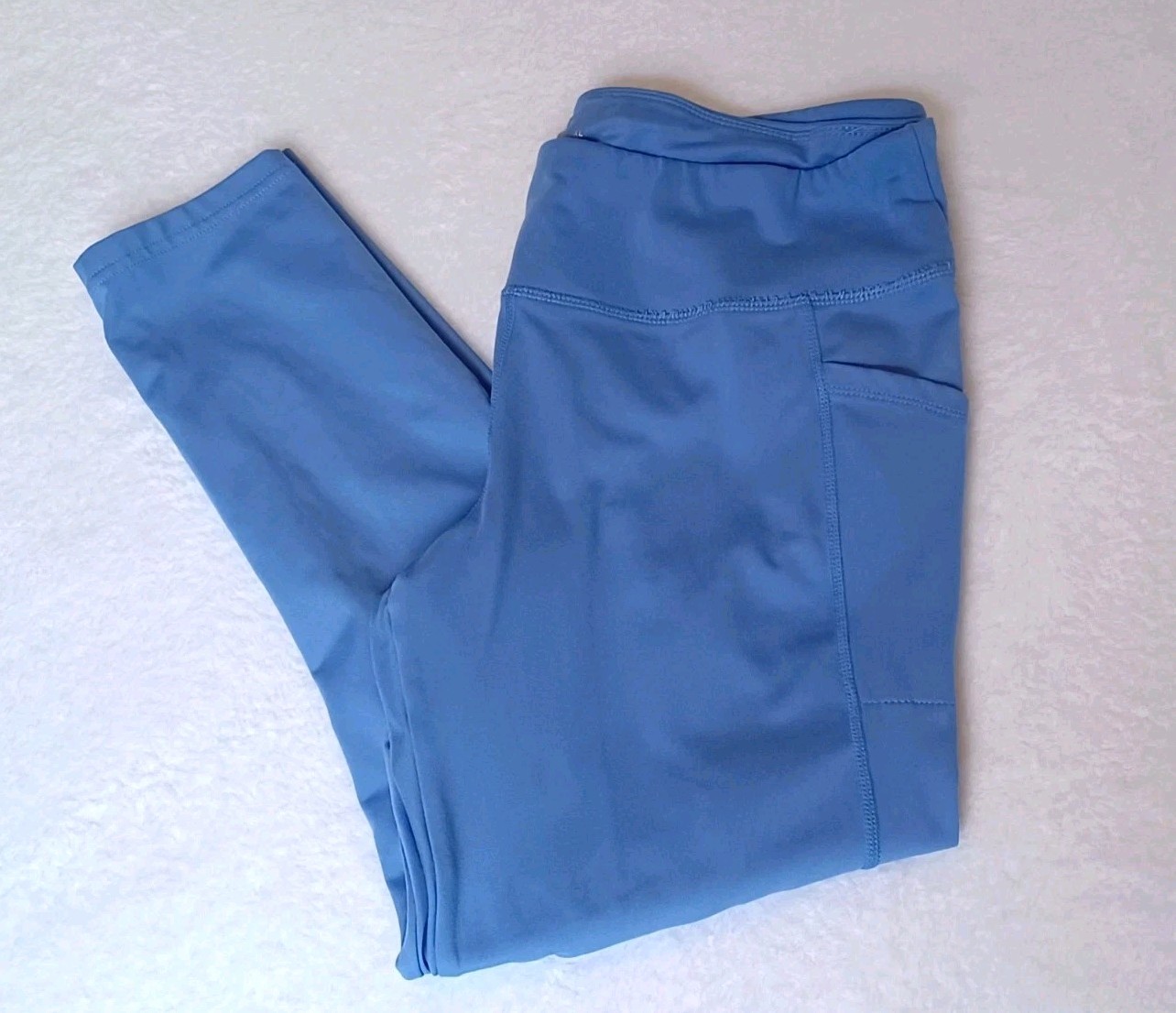 Jockey Blue Yoga Workout Active Athletic Pants Size XL Pockets See Description