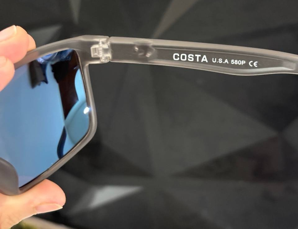 Costa Del Mar Rinconcito Gray Frame Blue Glass Mirror 580P Polarized Sunglasses