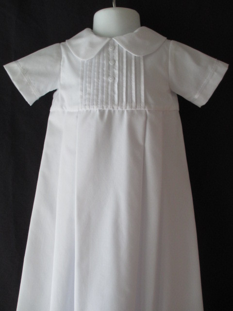 Infant Baby Boys White Handmade Christening Gown Baptism Outfit 0-12 Months