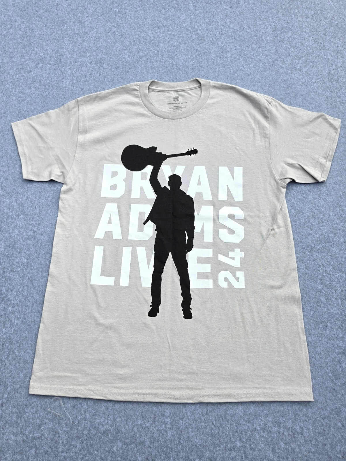 Bryan Adams Live 2024 Tour Of Roses Canada Tour T Shirt Size Medium-Gray