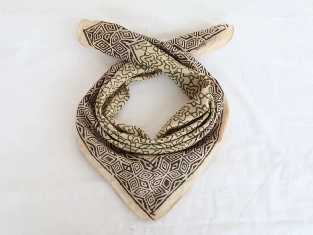 Organic Cotton Bandana Scarf Paisley Design Unique Design Block Print Bandana
